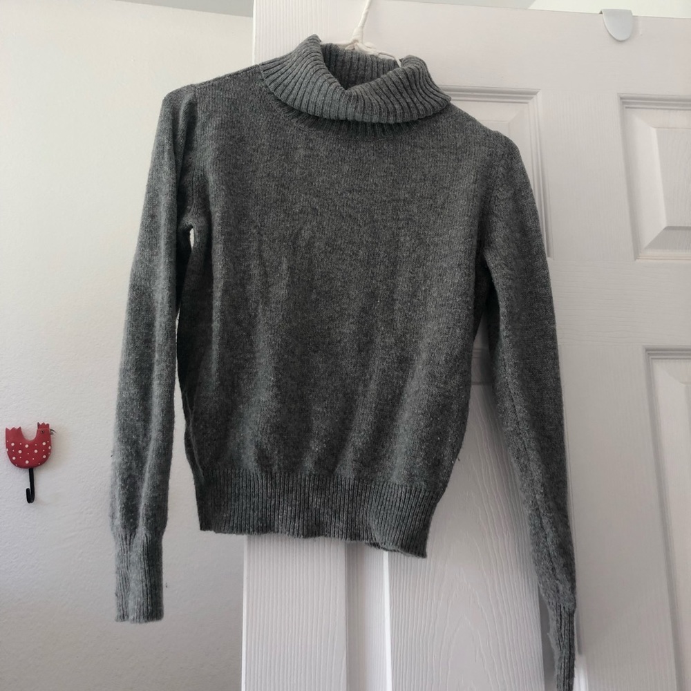 Heather grey brandy turtleneck sweater